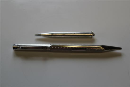 Silver pencil and rolled platinum pencil